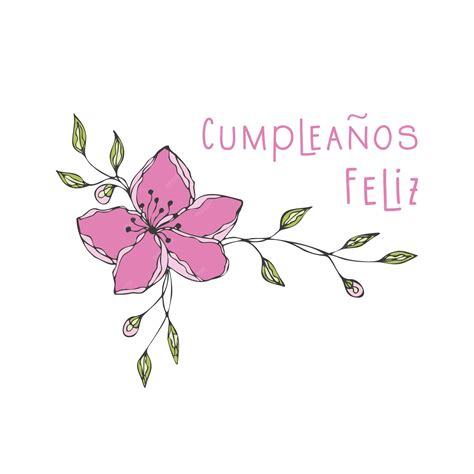 feliz cumpleaños con flores vintage